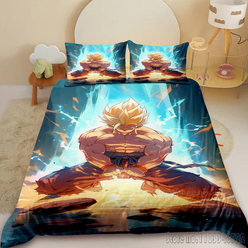 Anime Hot Popular Dragon Ball Goku Child Bedding Set Baby Duvet Cover Sets Bedclothes Twin Single King Kids Adult Gift 140x200cm