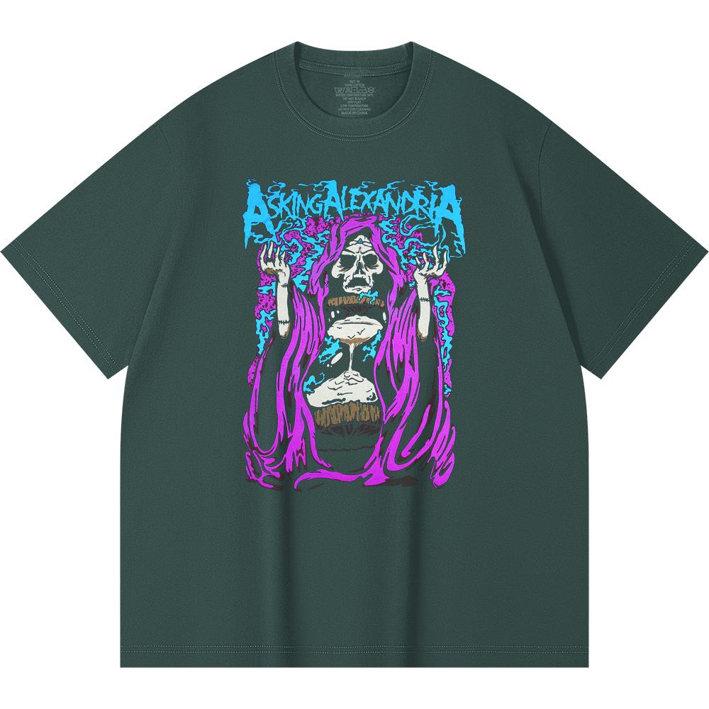T-shirt Heavy Metal 100% Cotone 230 Gsm Stampa Band Rock Musica Popolare Unisex T-shirt Pesante in Cotone