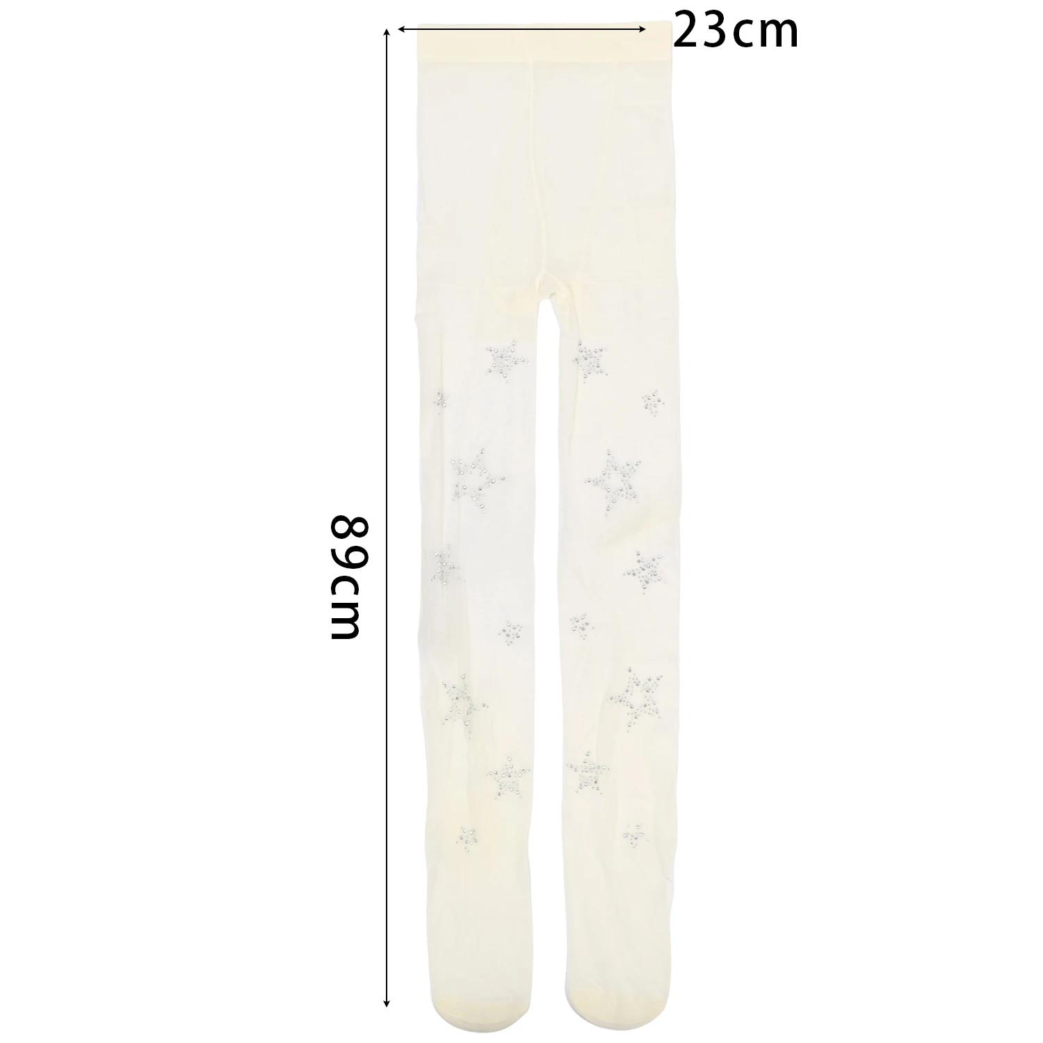 

2026 New Thin Hot Stamping Diamond Pentagonal Star White Silk Sweet Pure Desire Internet Famous Pantyhose One Size білий