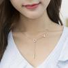 Korean Fashion Titanium Steel Rose Gold Letter Pendant Necklace - Japanese Style Collarbone Chain Gift for Girlfriend