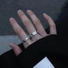 2Pcs Vintage Couple Rings Opening Knuckle Retro Silver Color Unisex Trendy Finger Ring Jewelry For Women  Ring Set
