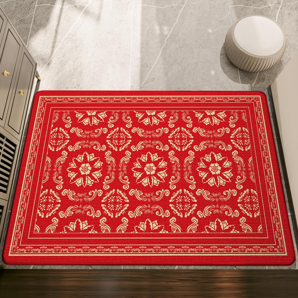 Neujahrsfestliches Rot Zugangssafe Neue Chinesische Eingangstür Fußmatte Hauseingangstür Rutschfeste Matte