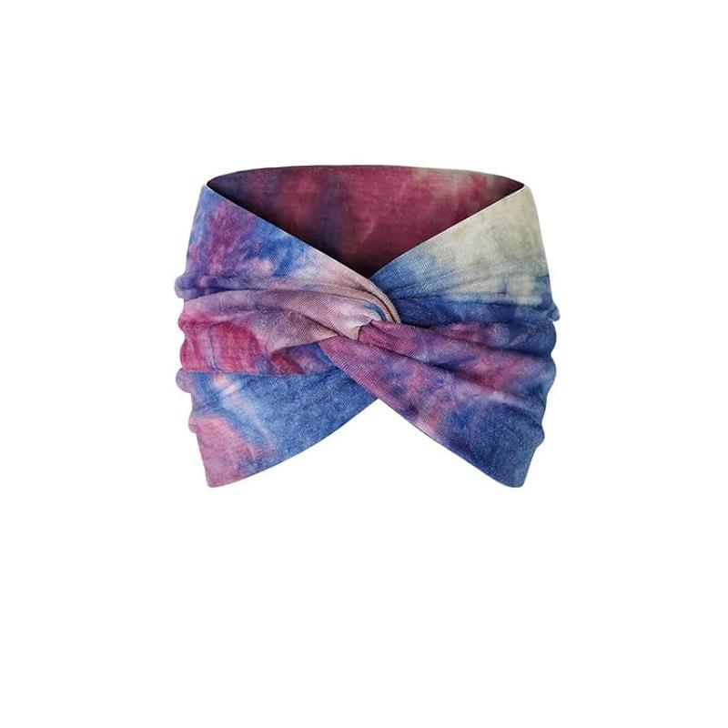 Bohemian Wide Edge Sports Headband Ladies Stretch Cross Print Yoga Stretch Hair Accessories Headband