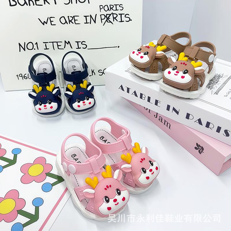 Summer children s sandals for boys and girls, soft-soled closed-toe toddler walking shoes sandals 16-20Code（No free shipp