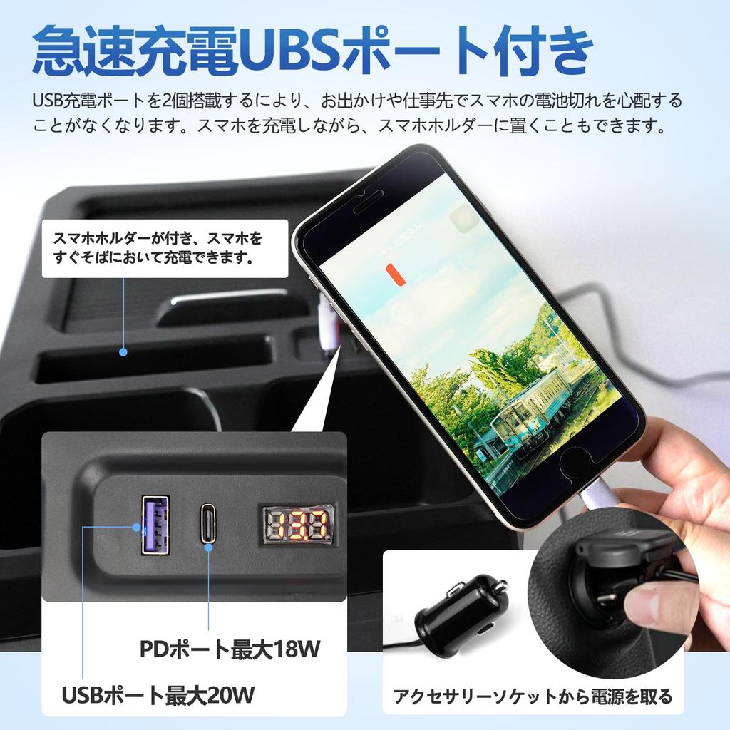 TELLIKA Console Box Custom JF5 JF6 Exclusive NBOX Center Console Interior Storage Box with Fast Charging USB Drink Trash Cup Small Item