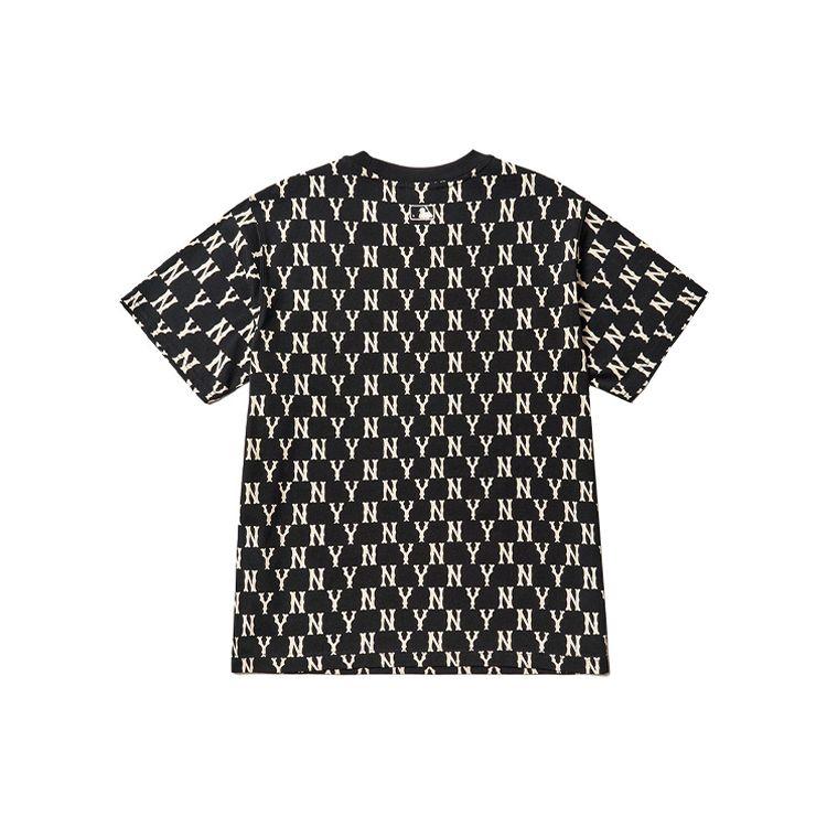 MLB SS21 Basic Logo Serie New York Yankees American Vintage Logo Buchstabendruck Rundhals Kurzarm T-Shirt Unisex T-Shirt Schwarz 3ATSM0114-50BKS