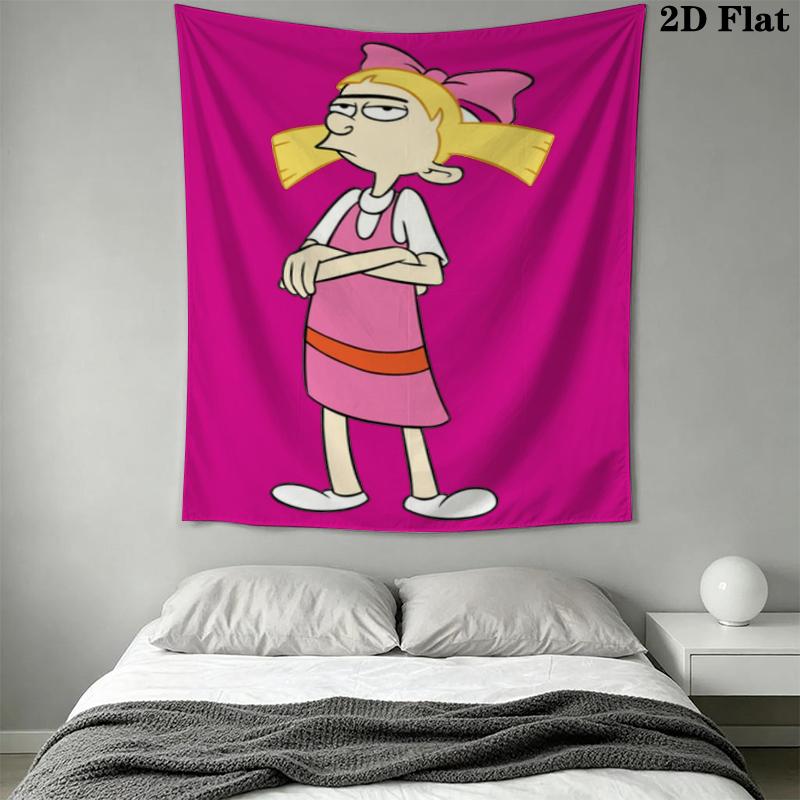 Hey Arnold Wall Tapestry Aesthetic Wall Hanging Printed Fabric Blanket Decorative Tapestries for Bedroom Living Room Home Decor