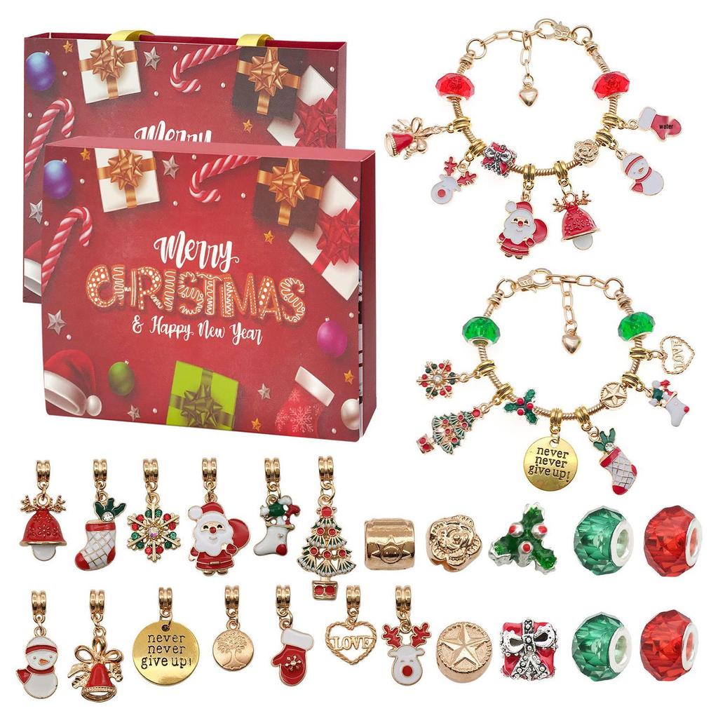 DIY Children's Christmas Bracelet Set: Educational Beading Game & Jewelry Blind Box Gift.