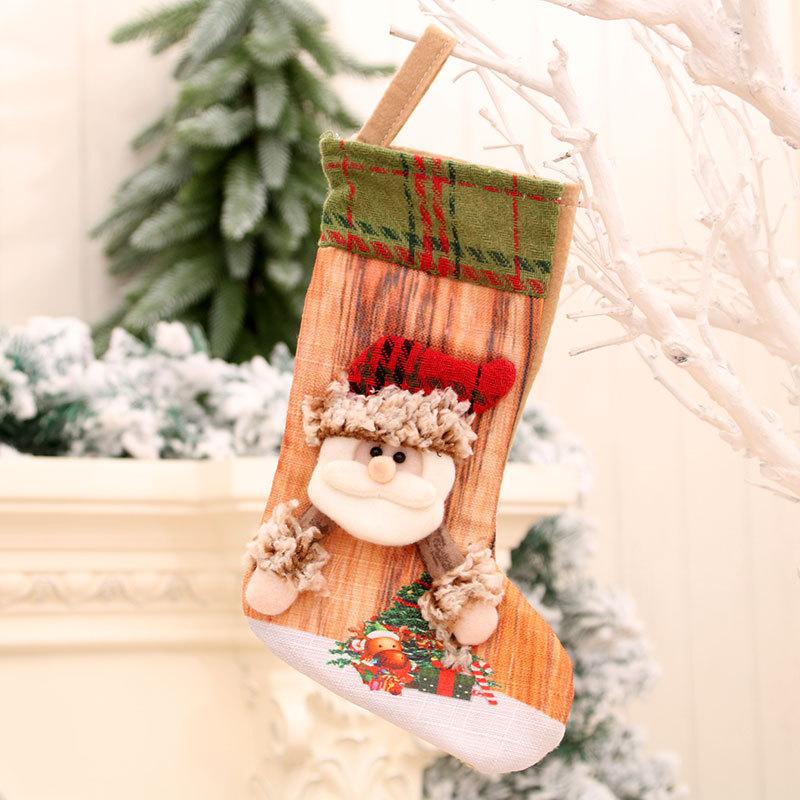 Three-dimensional Printed Christmas Stocking Gift Bag Snowman Christmas Decorations Small Gifts for Children