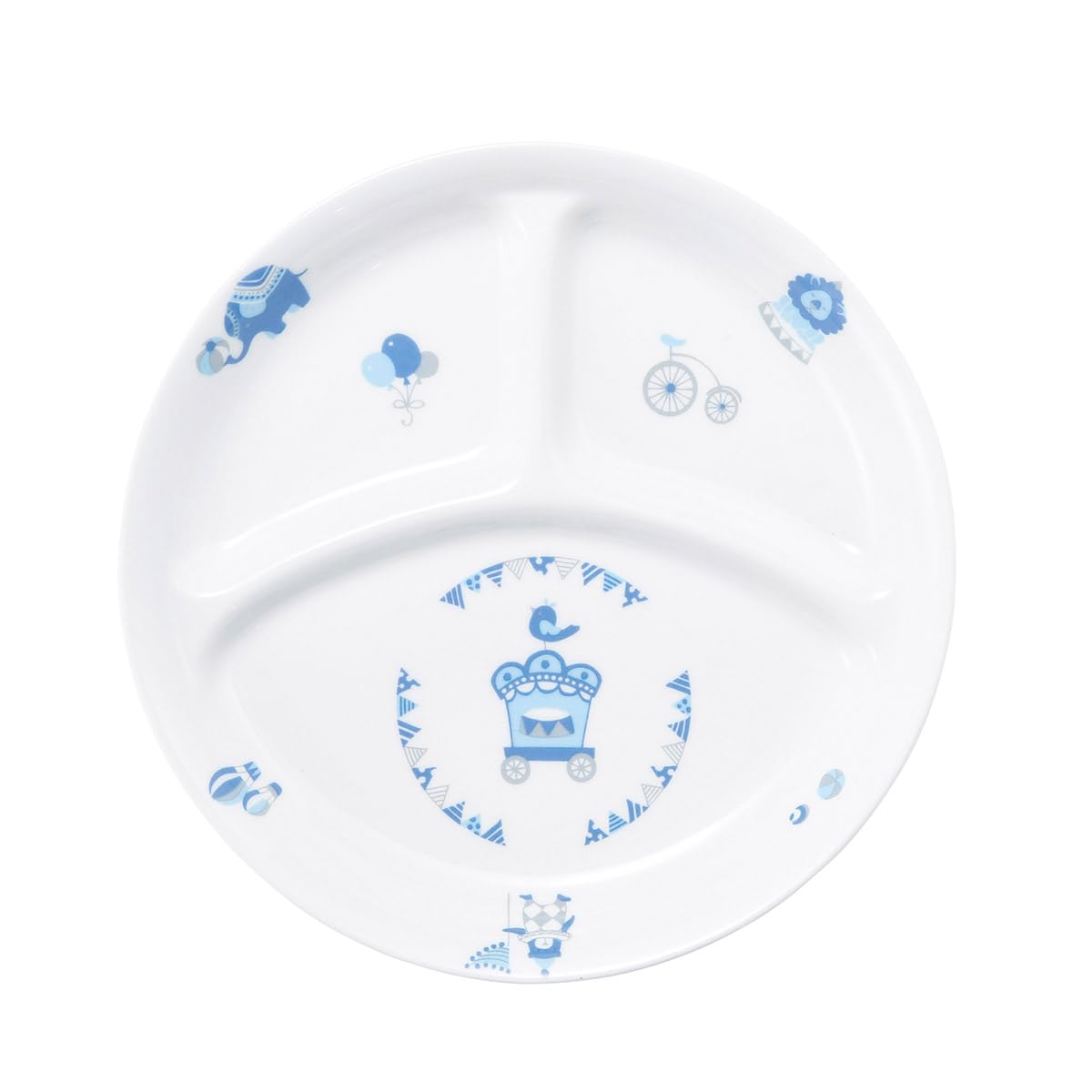 

OGISO Used in nursery Reinforced porcelain convenient lunch plate 22cm plate Silk 17261300B100 [Official] schools! 3-part