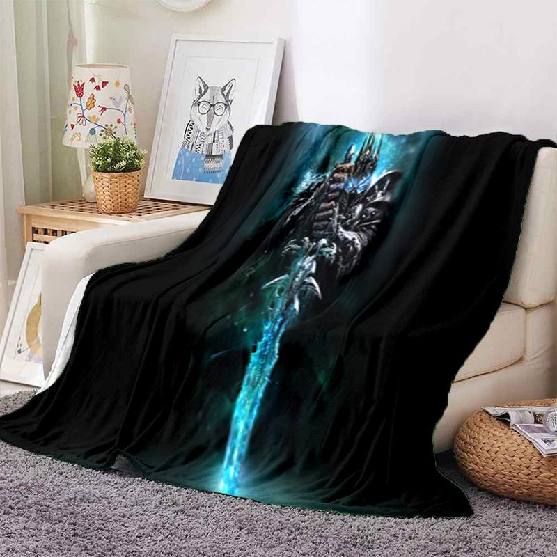 classic game World of Warcraft Frozen Throne blanket Soft and portable four season home bed, sofa blanket, office travel, lunch break, warm blanket Y4