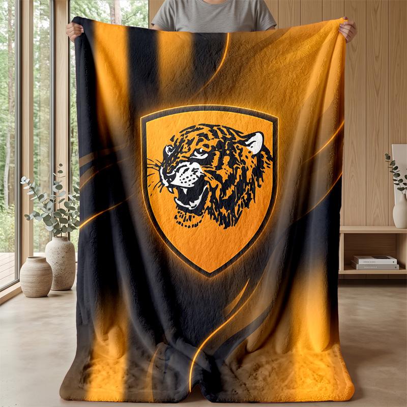 Coperta in Flanella con Stampa Hull City Football, Morbida Calda Leggera Coperta Plaid per Divano Letto Campeggio