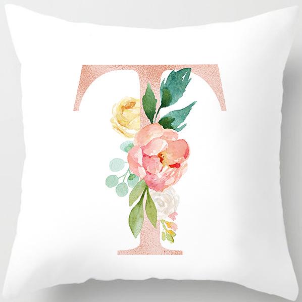 New Fashion 26 English Letter Pattern Cushion Cover Home Fabric Sofa Modern Style Pillow Cover