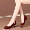 sapatos femininas women classic wine red spring slip on square heel shoes for sexy party lady office work shoes ab665