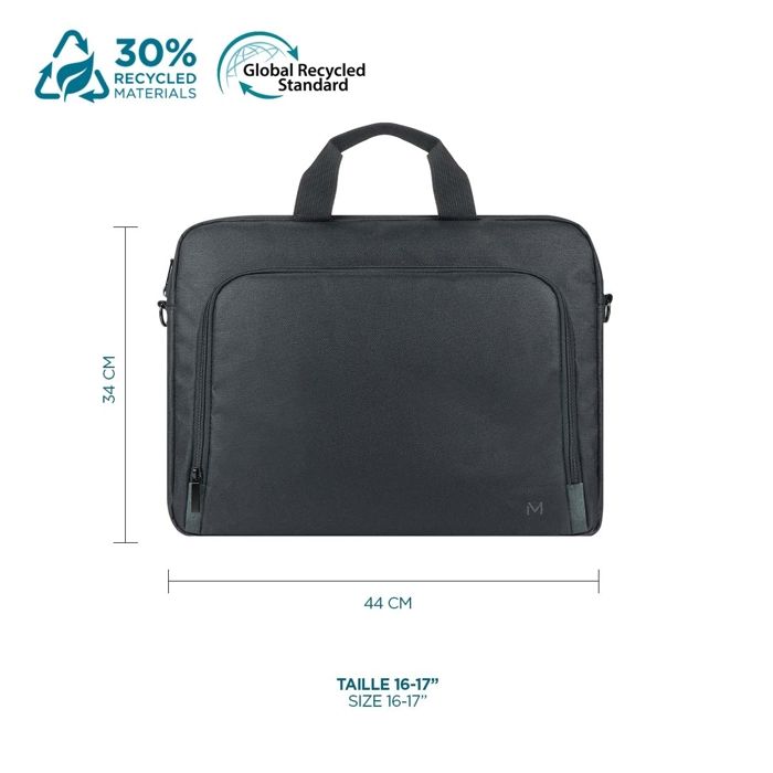 Sacoche pour Ordinateur Portable - THE ONE - 16-17'' - Éco-conçue - Bandoulière Amovible - Noir