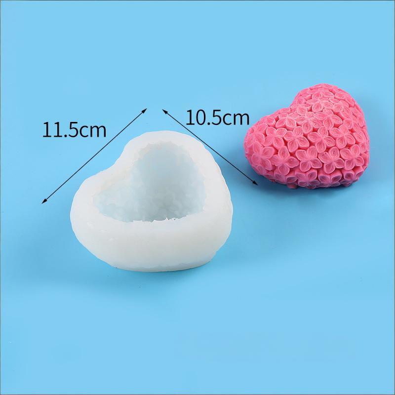 Silikonform Valentinstag Gitter Herz Garn Herz Texturiertes Herz Aromatherapie Kerze Gipsform Für Romantische Heimdekoration