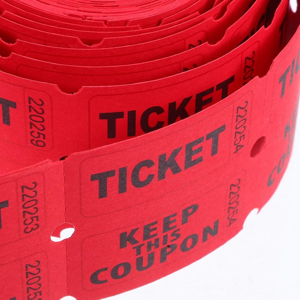 1000 sztuk Kolorowe Zrywalne Losy Loterii Podwójne Rolki Bilet Wstępu Bilet do Gry Na Wydarzenia Karnawały Wstęp Nagroda Klasowa