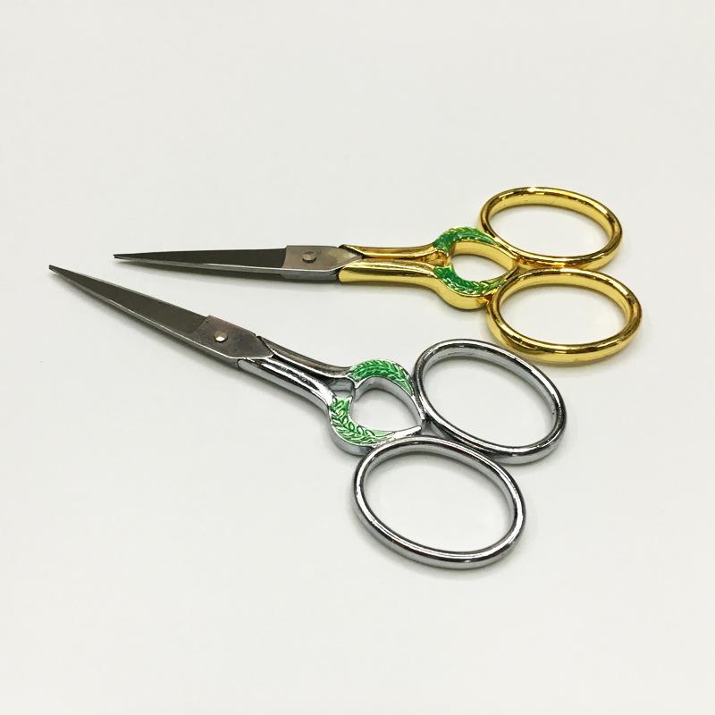 

Ретро лист маленькие ножницы Diy дом режущие инструменты нержавеющая сталь вышитые ножницы для резки окон ножницы для чайных листьев золотой