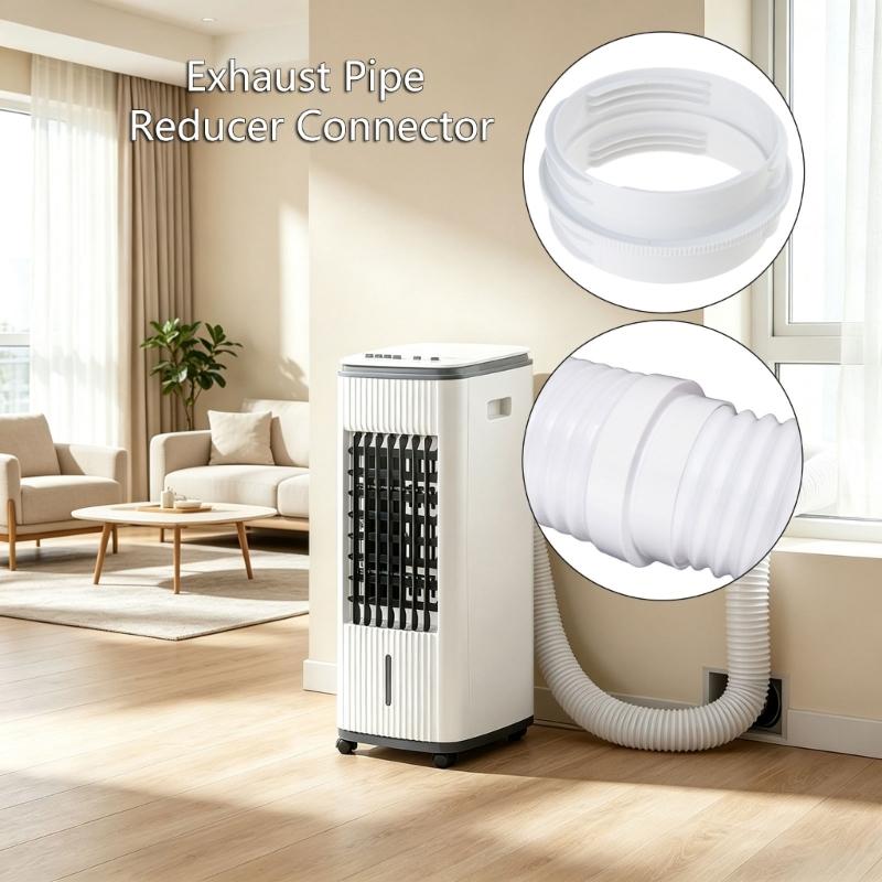 130mm To 150mm Portable Air Conditioner Hose Connector Adapter, White Stepped Exhaust Coupler for Replacement Installation and Extension Use