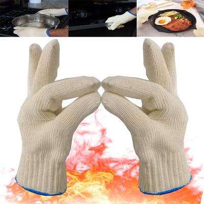 Guanti per Fuoco BBQ Spessi Resistenti alle Alte Temperature 360 Gradi Super Protezione dal Calore Anti-Scottatura Guanto Termoisolante Forno Cucina