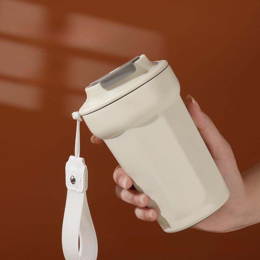 420ML Edelstahl Thermo Cafe Kaffeetasse Auto Thermosbecher Auslaufsicher Reise Thermoskanne Kaffeetasse Tragbar Geschenk Kaffeetasse