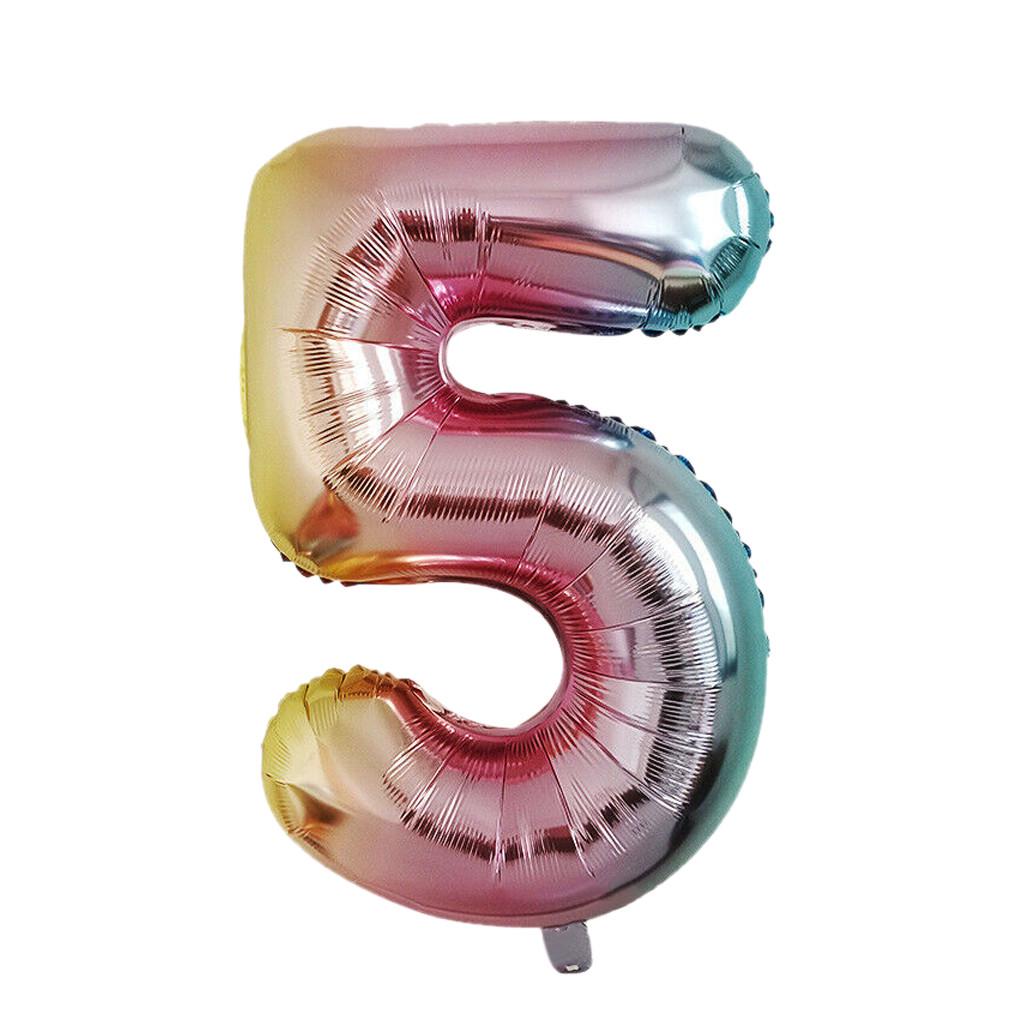 40 Inch  Gradient  Number 0-9 Foil Digital Balloons For Birthday Party