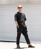 Seinteukeulu Twill Cotton Semi-Wide Cargo Pants Cs-301C Black