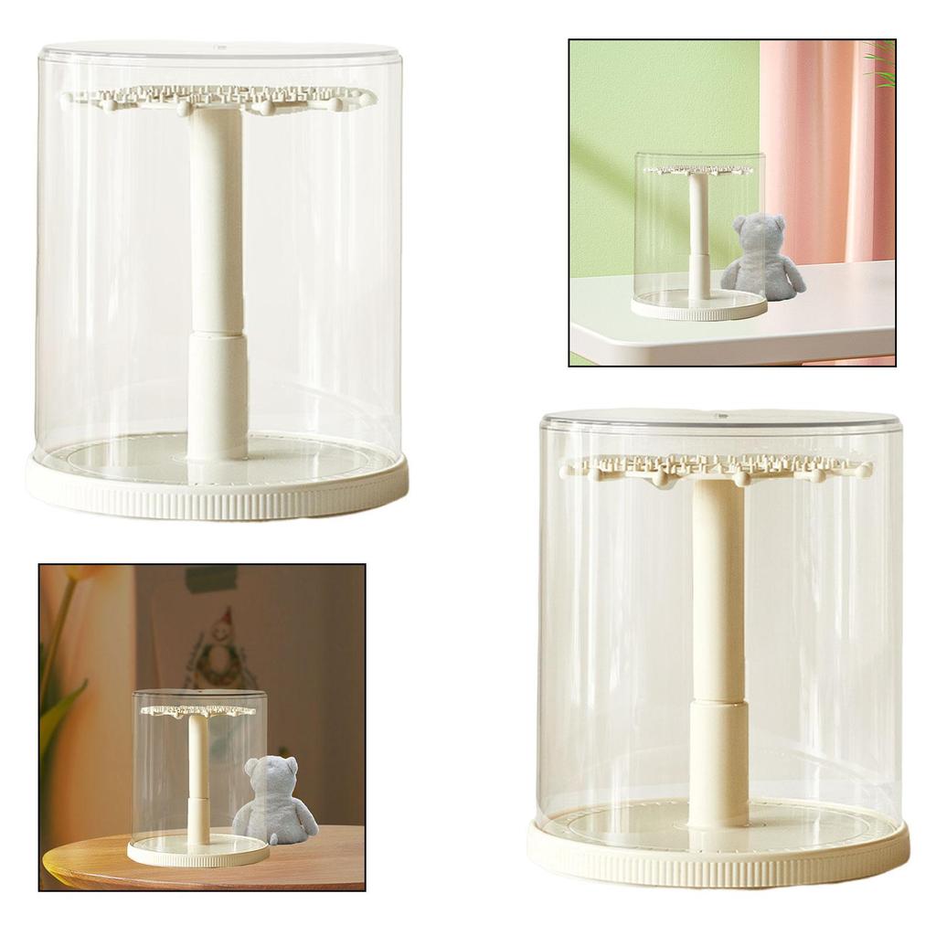 360° Transparente Puppen-Aufbewahrungs-Vitrine 9,4x11 Zoll Multifunktionaler Ausstellungsständer für 5,9-6,7 Zoll Puppen-Schlüsselanhänger Leichtgewicht