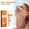 Facial sweat-absorbing lotion gently cleanses facial skin, refreshing