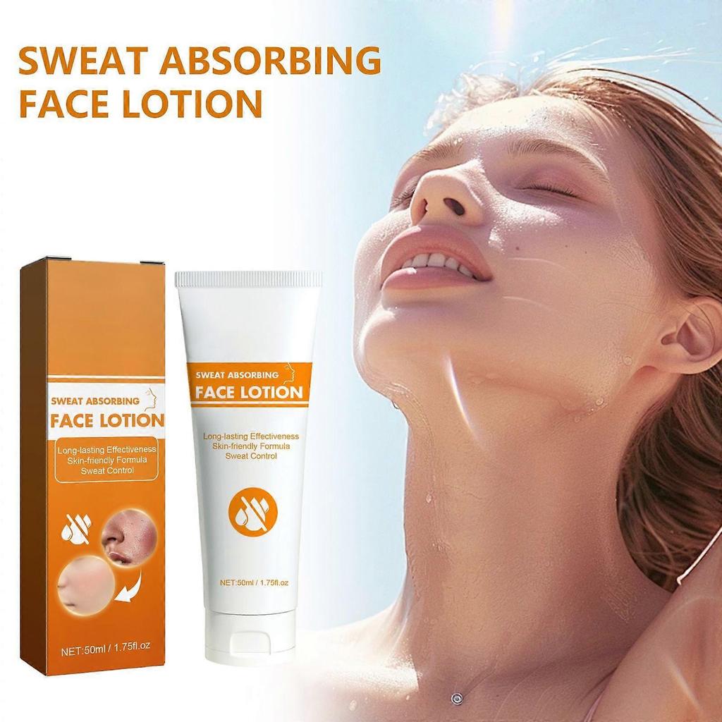 Facial sweat-absorbing lotion gently cleanses facial skin, refreshing