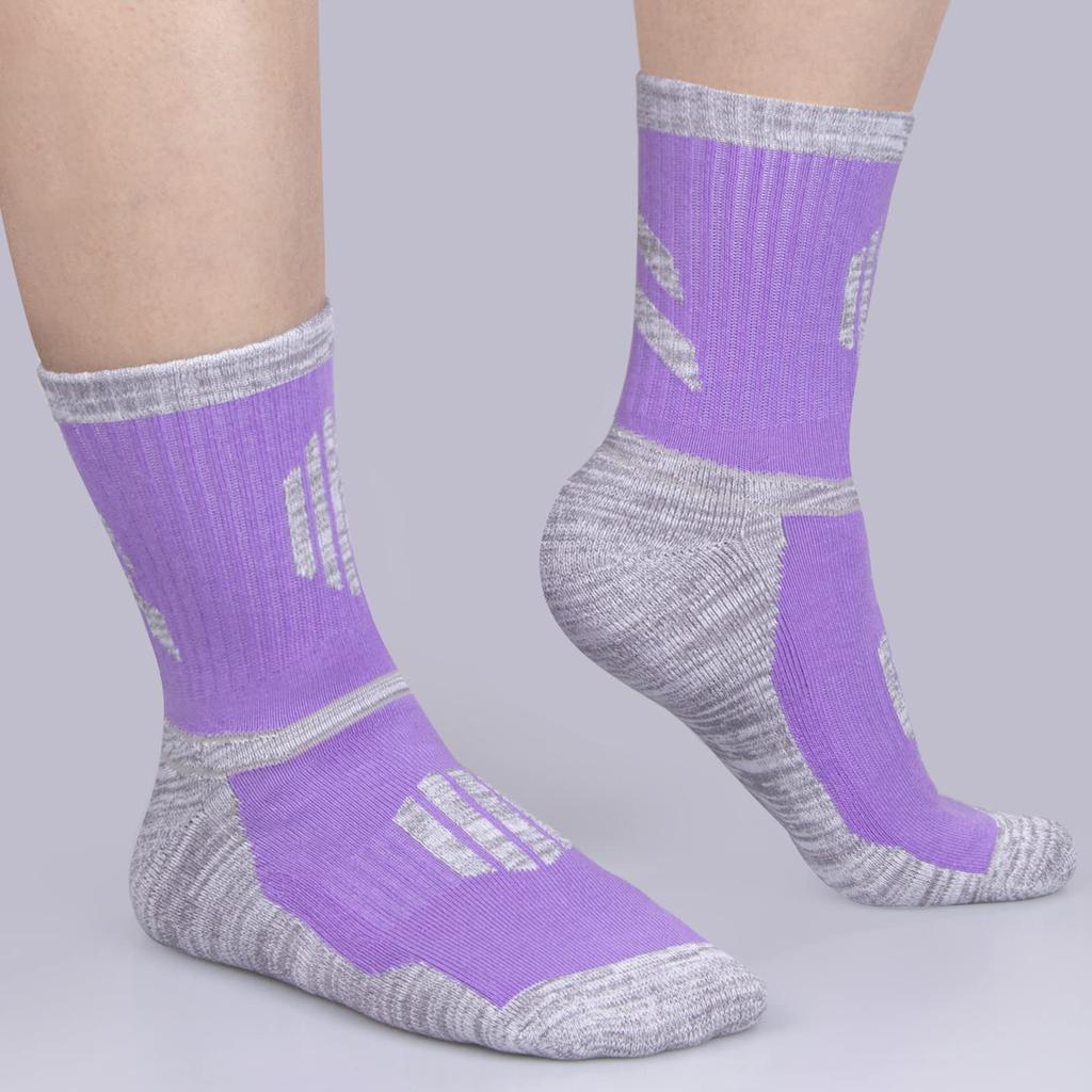 Sports Thick Socks for Trekking and Mountain Sweat Odor Set of 5 Pairs [YUEDGE] Women's Climbing, Walking, Cotton, Breathable, Absorbent, Resistant,