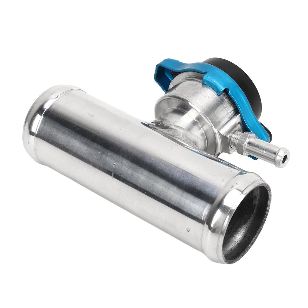 Radiator Inline Filler Neck 38mm 1?12in OD with Temp Display Cap T6061 Aluminum Polished Surface