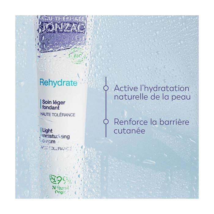 Soin hydratant - EAU THERMALE JONZAC - Rehydrate - Soin Léger Fondant Bio - Peaux sensibles - Non comédogène