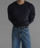 Baulopeulodeogteu Fine Ribbed Muscle Long Sleeve Knit Tee [Navy]