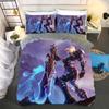 League Of Legends Yasso Blind Monk Design Quilt Set Three-Piece Lol Game Character Print Bedding Duvet Set King Size