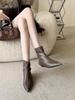 Autumn and winter new pointed wedge temperament thin French fashion sexy beautiful short boots