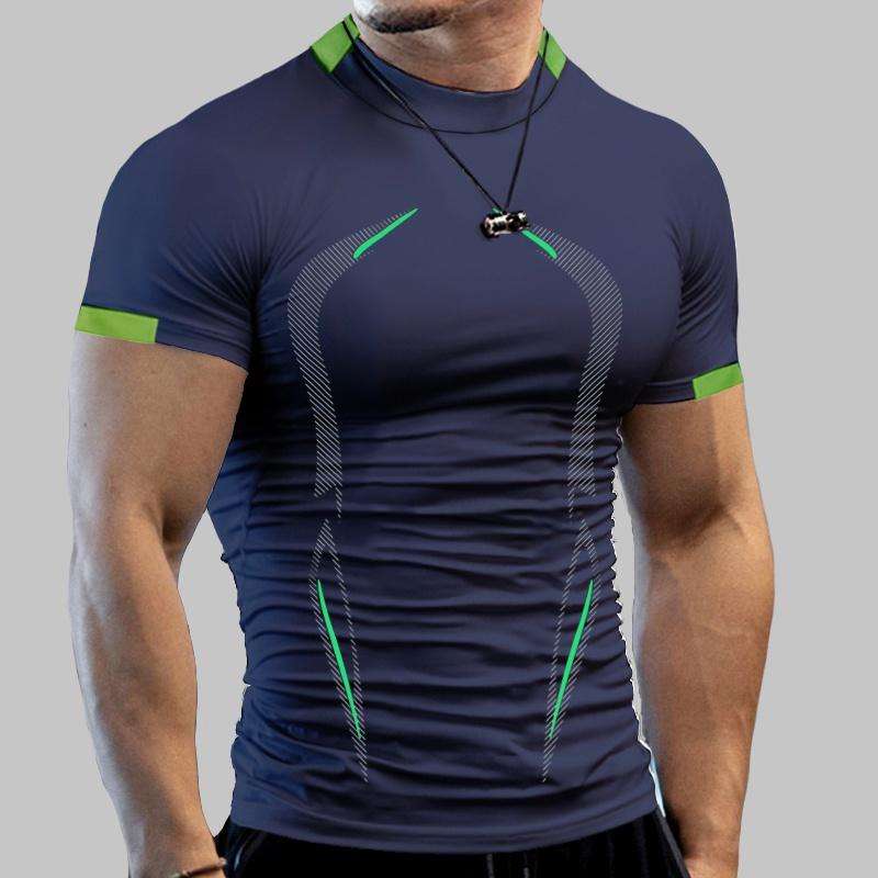 Camiseta deportiva a la moda para hombre, pantalón corto informal para deportes al aire libre, camisetas de manga corta, camiseta ajustada de entrenamiento de baloncesto