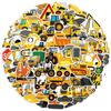 50pcs Construction Vehicle Graffiti Stickers Phone Guitar Laptop Notebook Suitcase Water Bottles Waterproof Sticker Kids Toys