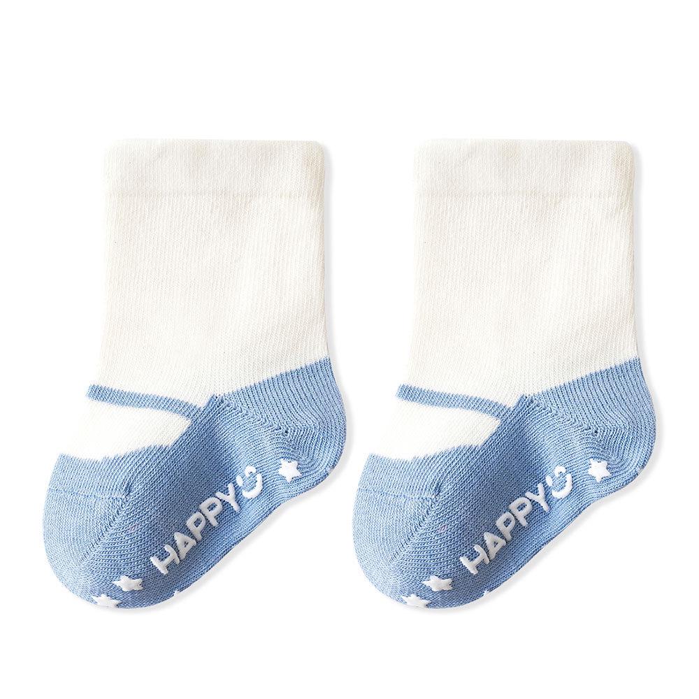 

Зручні дитячі шкарпетки проти ковзання - Унісекс Осінь/Зима Шкарпетки з захватом для немовлят та дітей S (Fits 8-10cm) 0-1 year синій