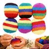 Hand Knitted Beanbag Balls Set Soft Filled Throwing Juggling Balls for Kids Adults Colorful Cotton Yarn Footbag for Coordination Outdoor Play