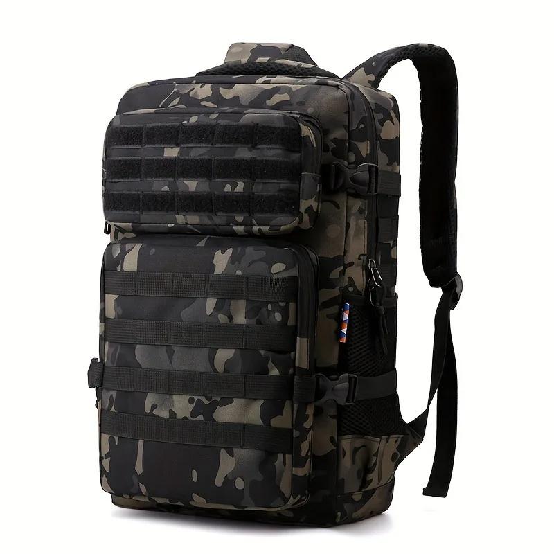 1Pc  Backpacks Men's Camouflage Backpack, Hiking and Camping Backpack, LargeCapacity Multi-layer Outdoor Sports Backpack