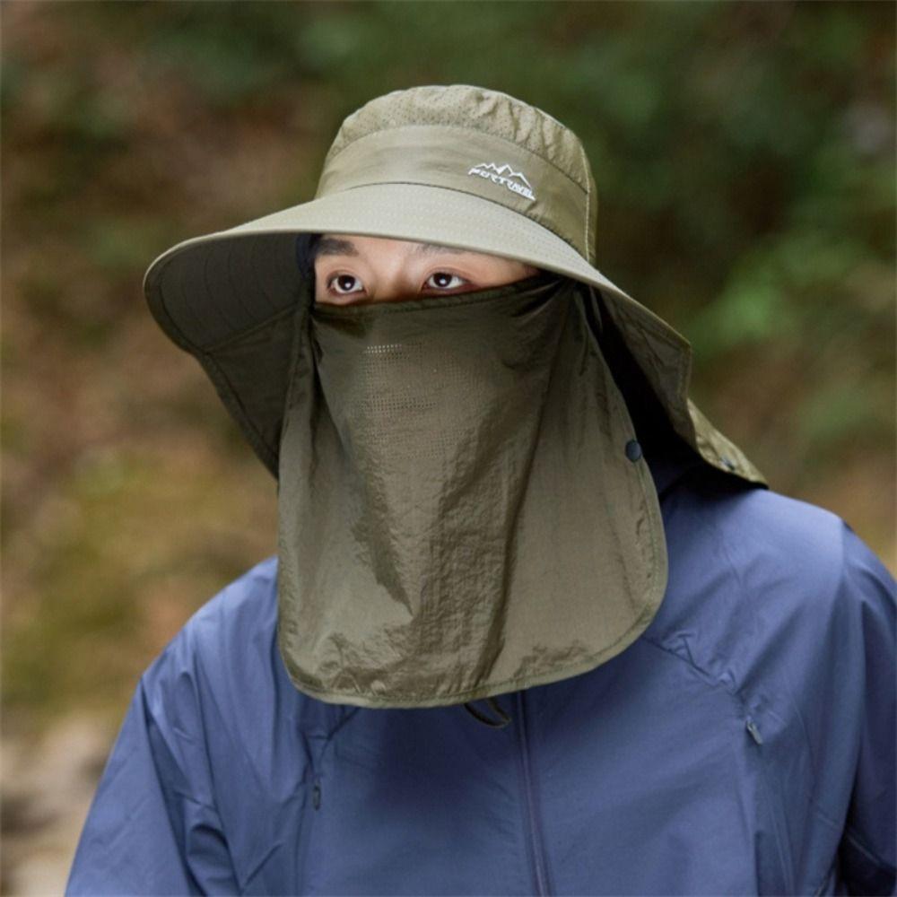 Quick Drying Fisherman's Hat Removable Face Mask Hat Fashion Male Sun Hats Unisex
