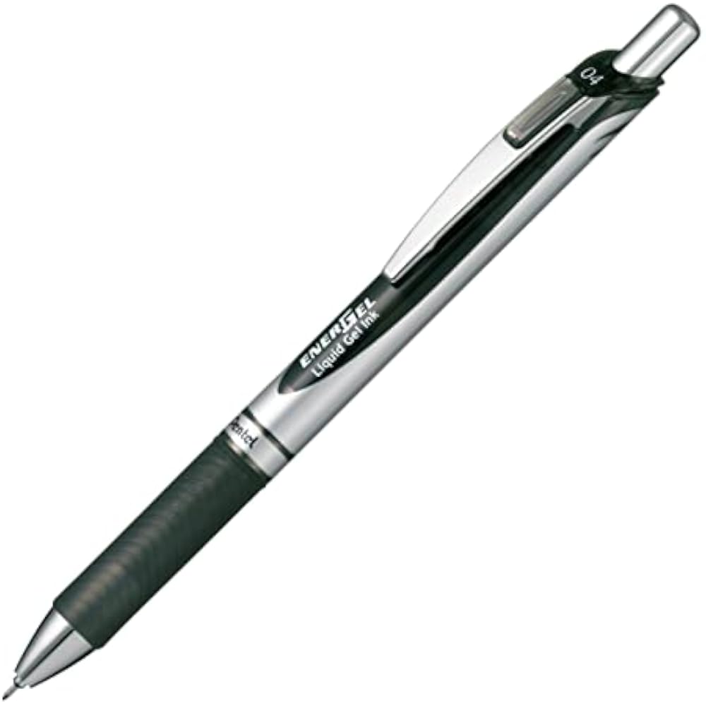 Pentel Ballpoint Pen Gel Ink Gel Knock Type 0.4mm Silver Shaft XBLN74-A Black