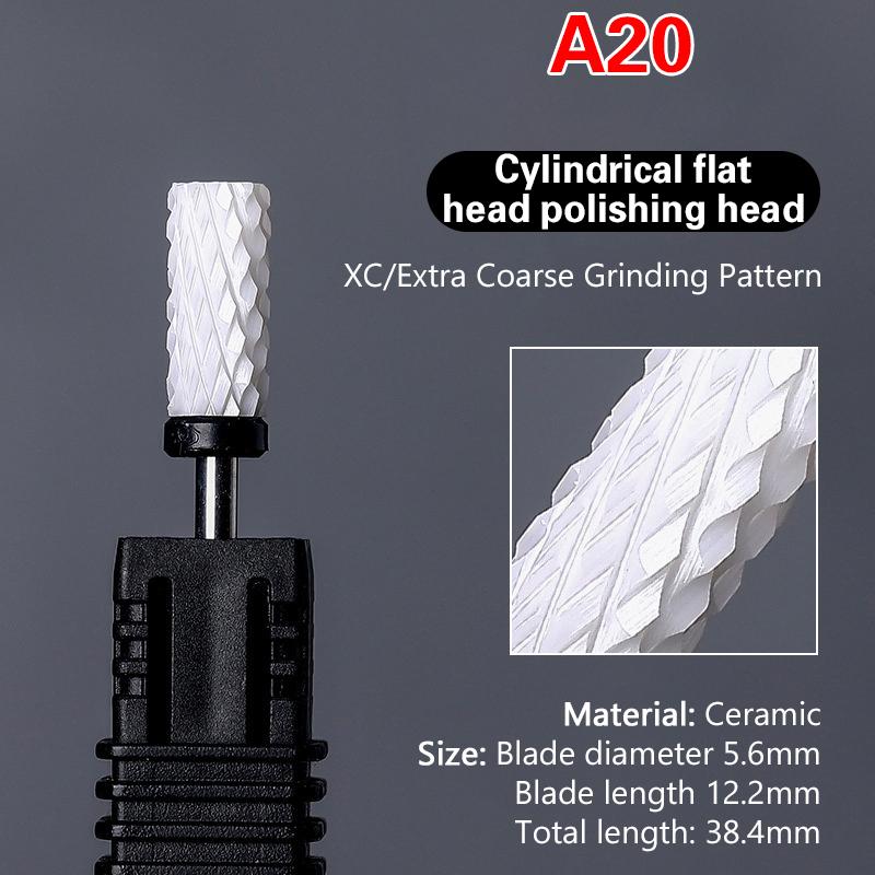 Ceramic Milling Cutter Nail Drill Bit Electric Manicure Pedicure Mill Bits Machine Files Nail Art Tools Equipment
