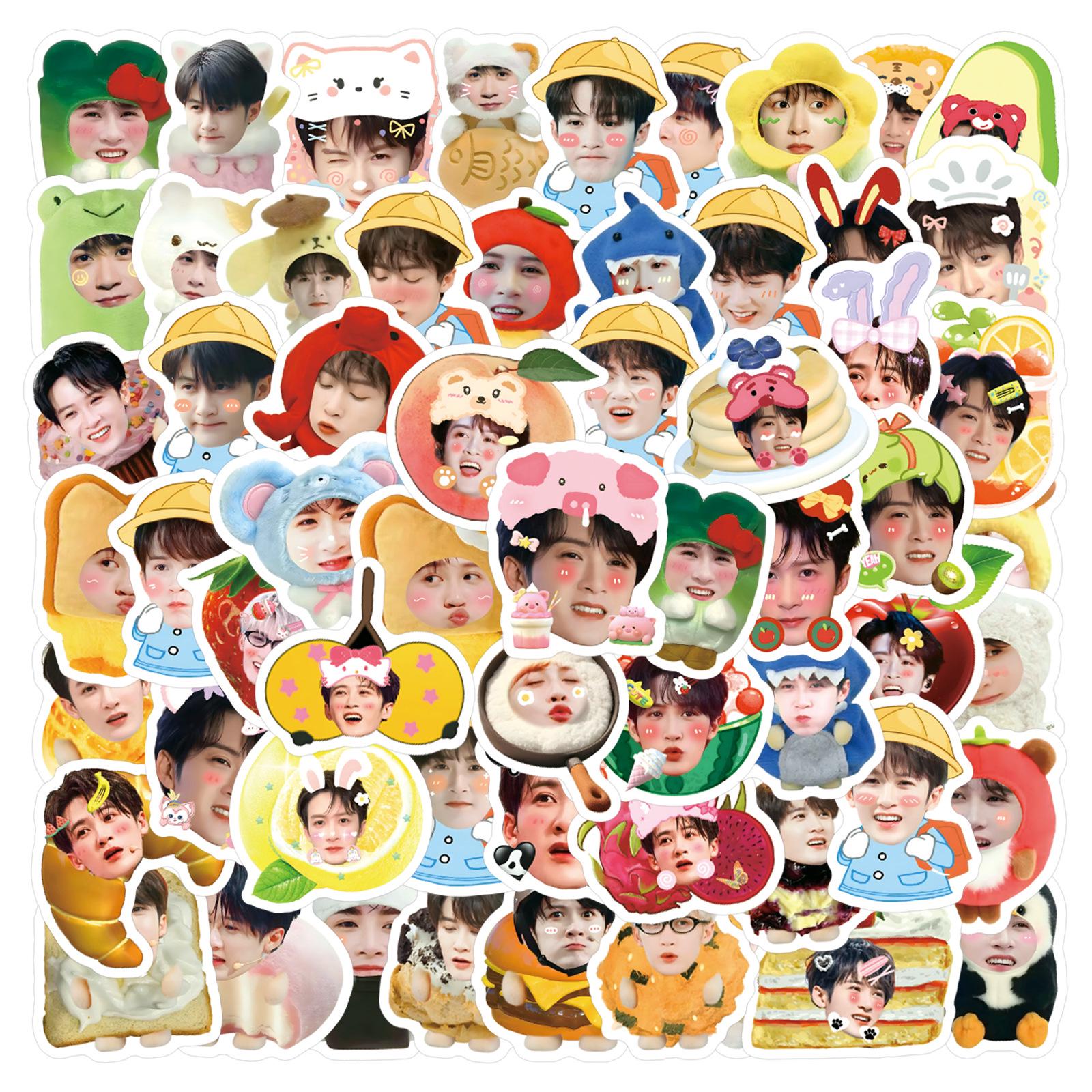 100 Tan Jianci Big Head Celebrity Stickers: Trendy Graffiti Decorations for Water Bottles & Tablets