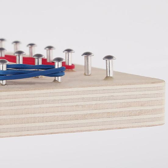 Dřevěná geoboardová hra s kartami Gumičky Geometrický tvar Šíření Myšlení Výuka Nehty Stolní hra Batolata Chlapci Dívky Dárek