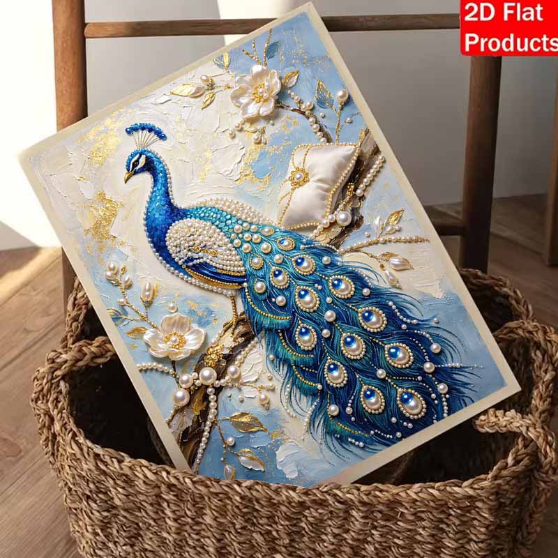 Peacock pearl painting handmade DIY 5D creative ornaments living room home decoration painting
