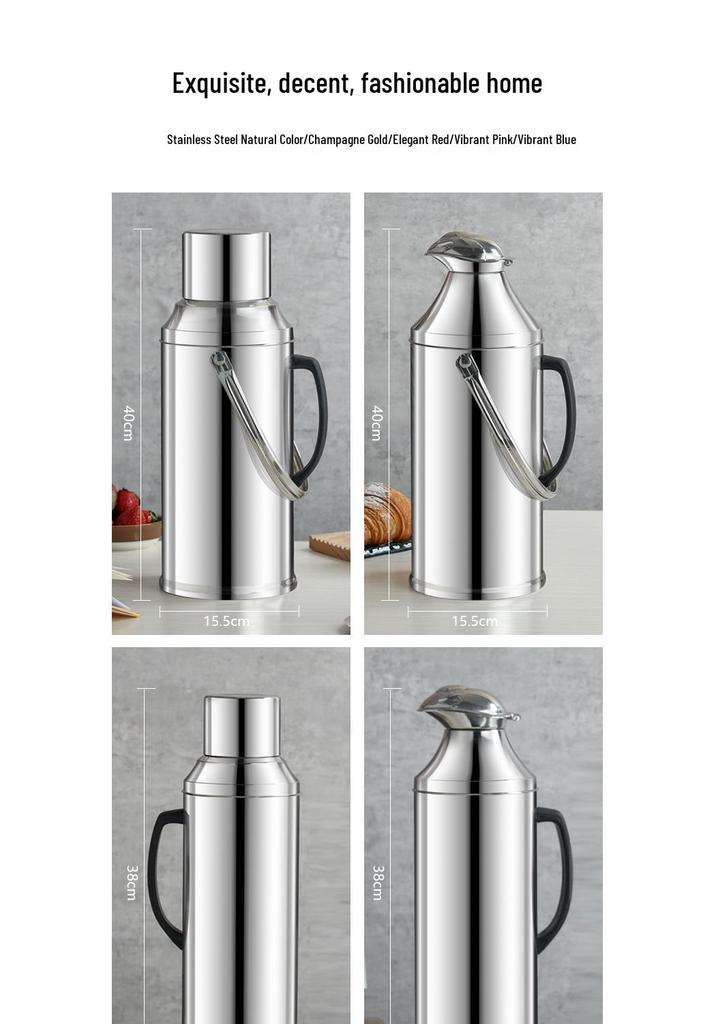 Stainless Steel Electric Kettle and Thermos Flask - Large Capacity, Insulated Water Bottle for Dorm or Home.
