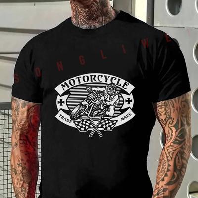 2026 Retro Motorcycle Creative Design Tshirt Mens Cycling Sportswear Short Sleeve Top Tee