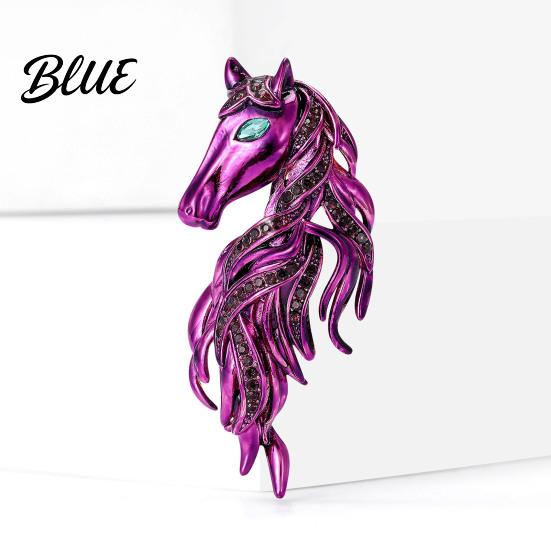 Animal-inspired Jewelry Horse Brooch Sparkling Rhinestones Inlaid Enamel Gift Pin
